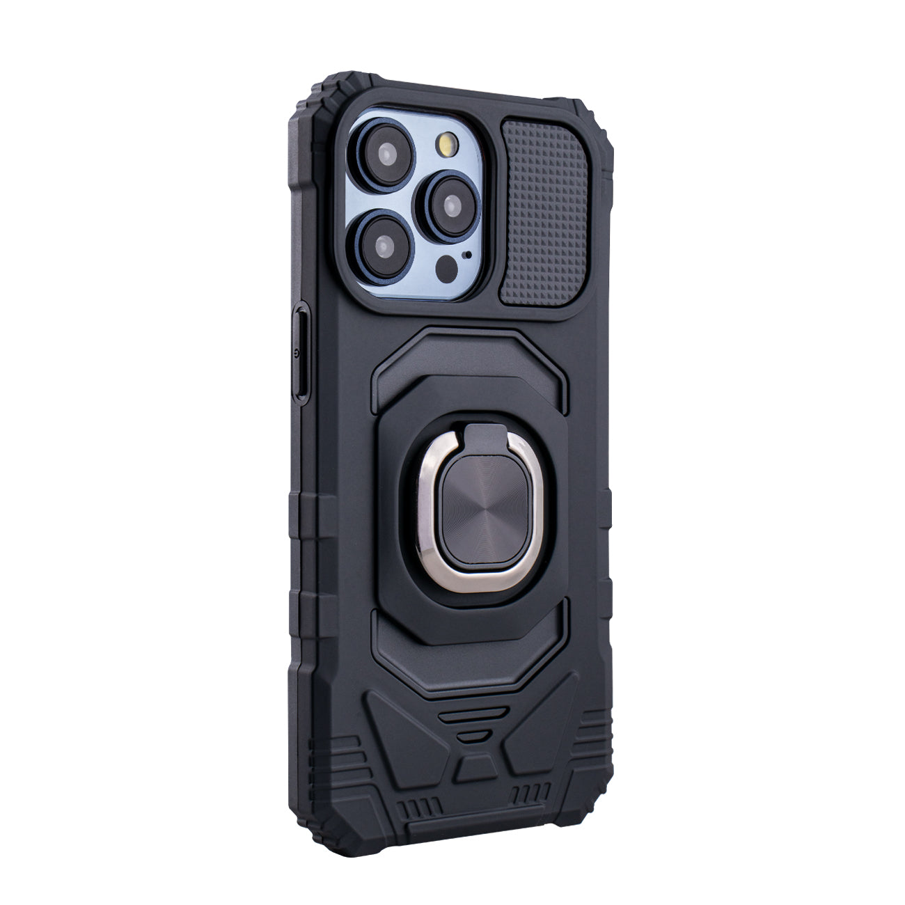 Kickstand Ring Holder TPU Shockproof Case for iPhone 15 PRO MAX in Black